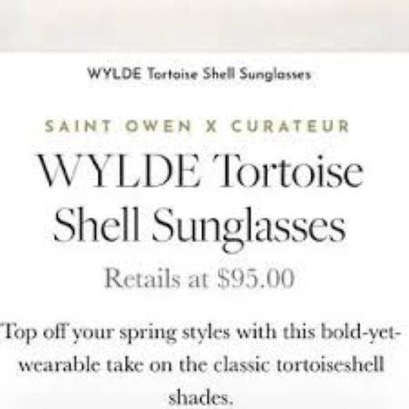 New: Saint Owen x Curateur WYLDE Tortoise Shell Sunglasses - Picture 11 of 11
